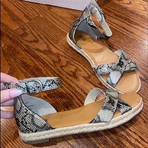 snake print sandals